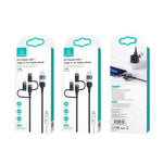 USAMS US-SJ547 U62 USB + Type-C / USB-C toType-C / USB-C + 8 Pin + Micro Aluminum Alloy PD Fast Charging Data Cable, Length: 1.2m