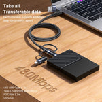 USAMS US-SJ547 U62 USB + Type-C / USB-C toType-C / USB-C + 8 Pin + Micro Aluminum Alloy PD Fast Charging Data Cable, Length: 1.2m