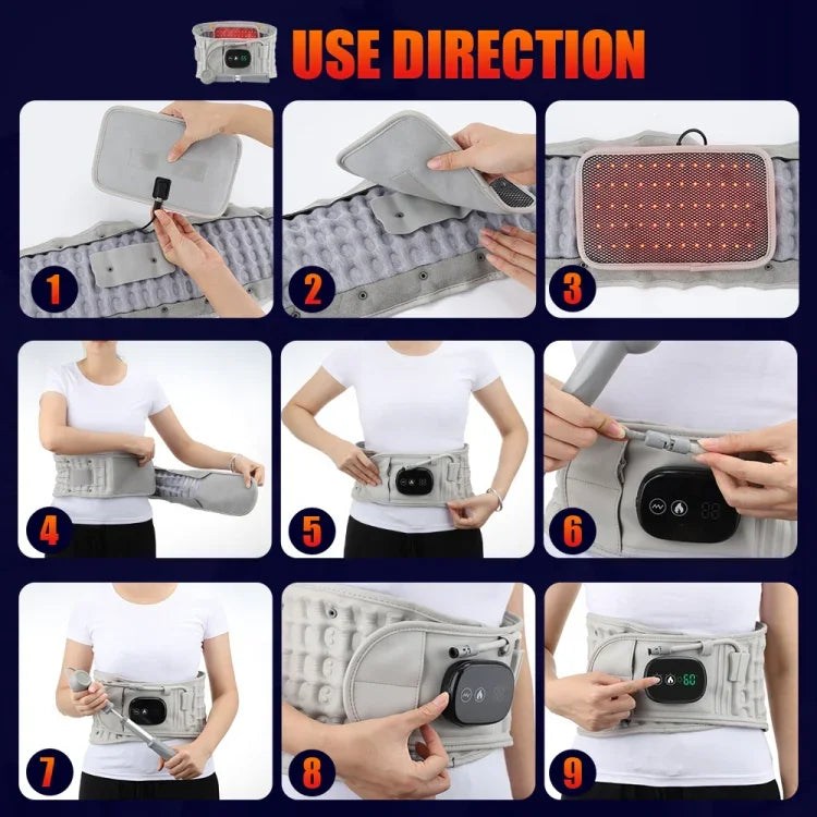 Đai massage sưởi ấm có thể sạc Hailicare, đai điện sưởi ấm không có túi vải, đai bảo vệ