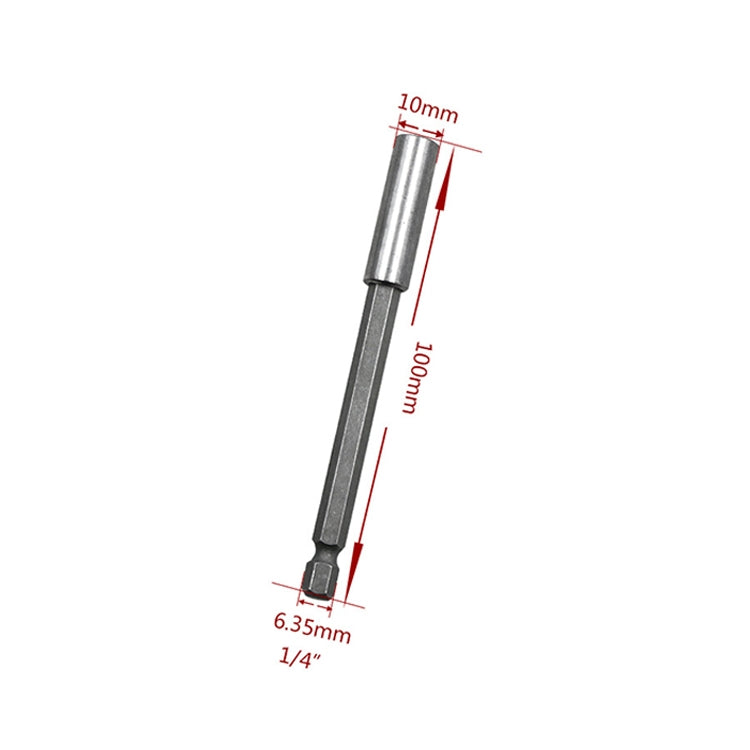 5 Chiếc Đầu Khoan Điện 1/4 Thanh Kết Nối Nam Châm Mạnh Thanh Mở Rộng Khoan Tay Khớp Nhanh, Chiều Dài: 100mm, Khớp 100mm
