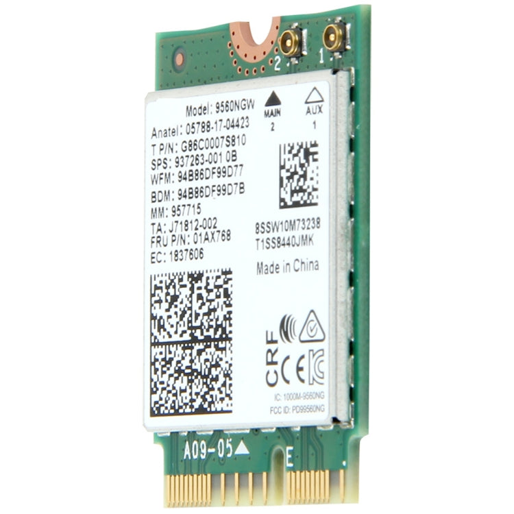 Card wifi băng tần kép 1.73Gbps Intel 9560NGW 802.11ac Bluetooth 5.0 cho laptop Windows 10, 9560NGW Intel 9560ac