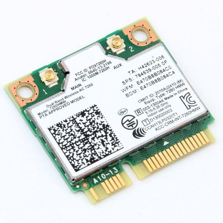 Card Wifi không dây băng tần kép cho Intel 7260HMW Mini PCI-E 2.4G / 5Ghz WLAN Bluetooth 4.0 Card Wifi 802.11 ac / a / b / g / n, 7260HMW