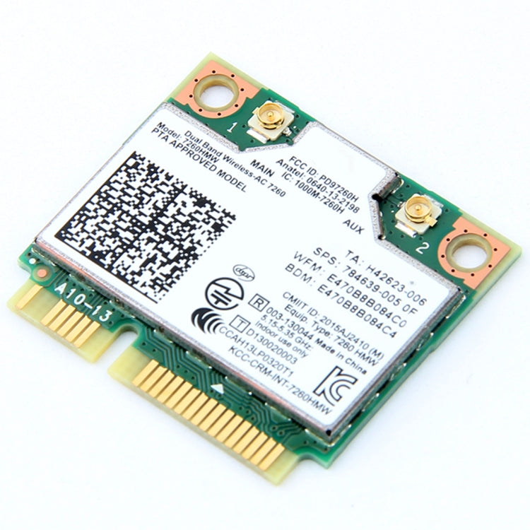 Card Wifi không dây băng tần kép cho Intel 7260HMW Mini PCI-E 2.4G / 5Ghz WLAN Bluetooth 4.0 Card Wifi 802.11 ac / a / b / g / n, 7260HMW