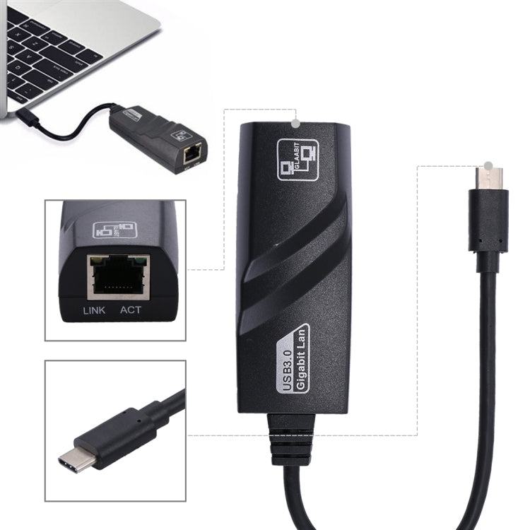 Cáp chuyển đổi USB-C / Type-C sang RJ45 mạng Gigabit Ethernet dài 15cm, RJ45