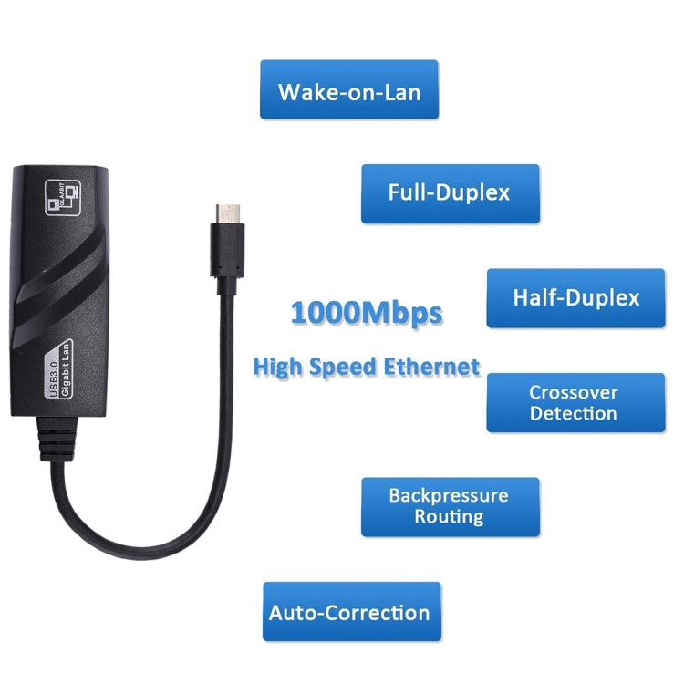 Cáp chuyển đổi USB-C / Type-C sang RJ45 mạng Gigabit Ethernet dài 15cm, RJ45
