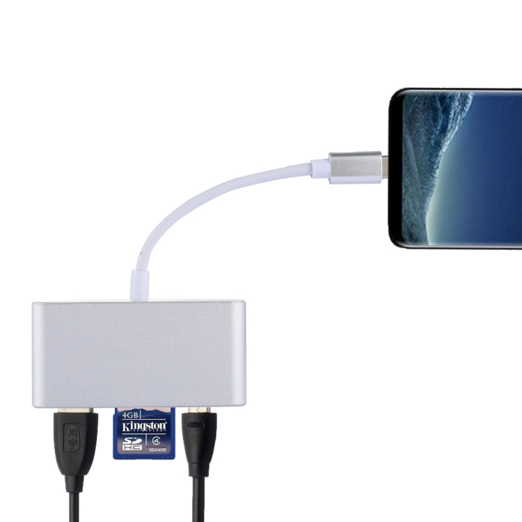 Đầu đọc thẻ đa năng 5 trong 1 Micro SD + SD + USB 3.0 + USB 2.0 + Micro USB sang USB-C / Type-C OTG cho máy tính bảng, điện thoại thông minh, PC, 5 trong 1 (Bạc), 5 trong 1 (Vàng)