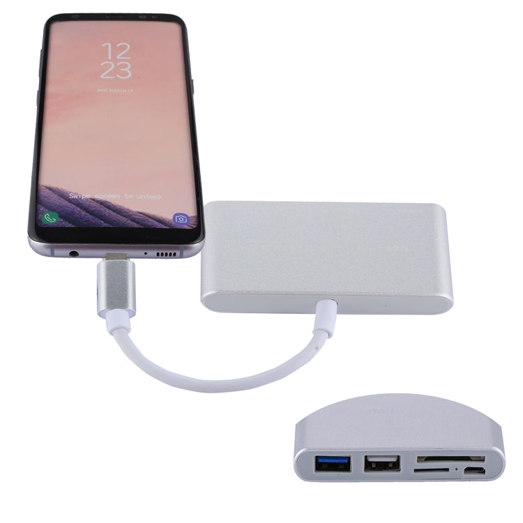 Đầu đọc thẻ đa năng 5 trong 1 Micro SD + SD + USB 3.0 + USB 2.0 + Micro USB sang USB-C / Type-C OTG cho máy tính bảng, điện thoại thông minh, PC, 5 trong 1 (Bạc), 5 trong 1 (Vàng)