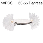 Bộ 58 cái thước đo ren thép không gỉ CR góc 60 độ hệ mét + góc 55 độ Anh, Bộ 58 cái thước đo ren