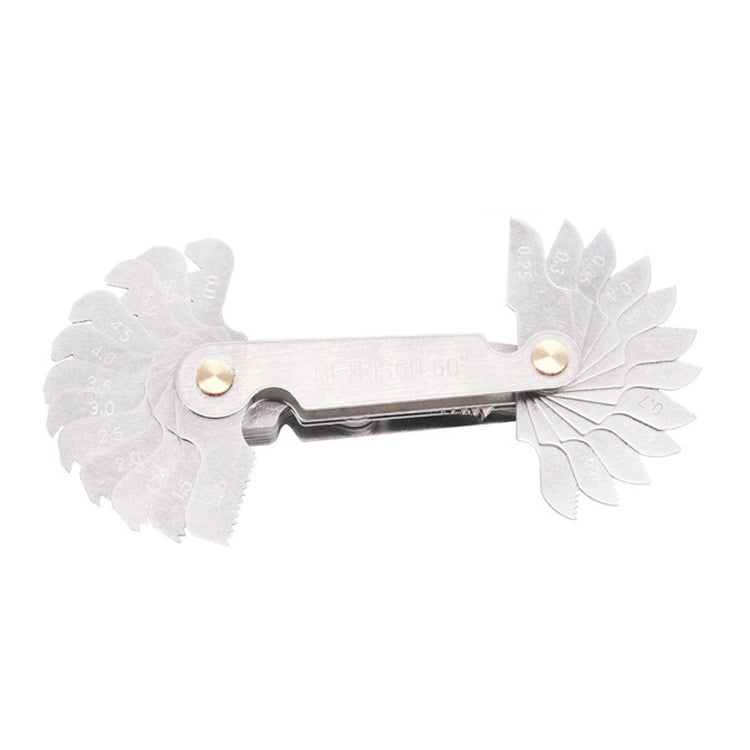 Bộ 58 cái thước đo ren thép không gỉ CR góc 60 độ hệ mét + góc 55 độ Anh, Bộ 58 cái thước đo ren