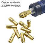 10 cái đai kẹp đồng ba càng cho phụ kiện máy mài điện, đường kính lỗ: 2.2mm, đường kính lỗ: 2.2mm