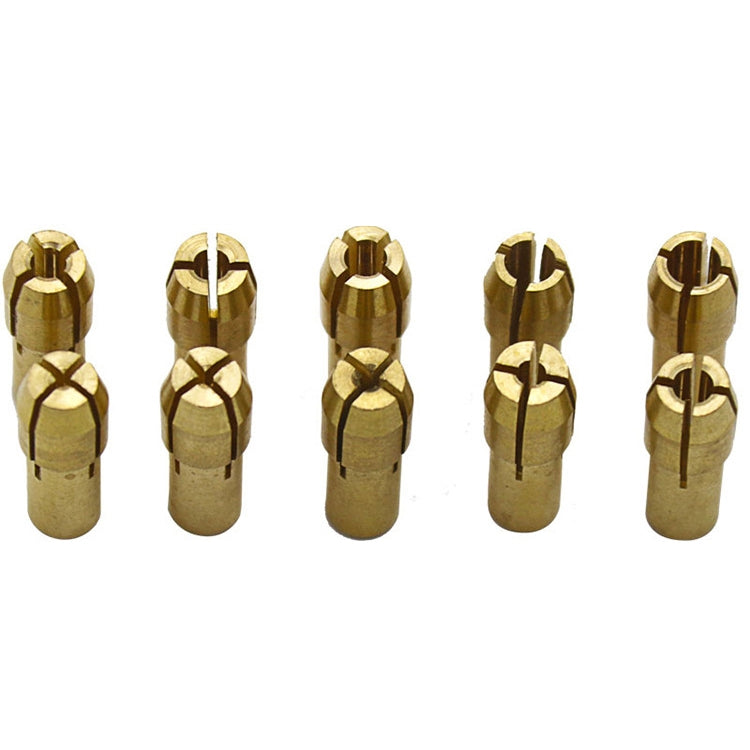 10 trong 1 đai kẹp đồng ba càng cho phụ kiện máy mài điện, đường kính lỗ: 0.5-3.2mm, đường kính lỗ: 0.5-3.2mm