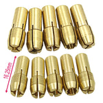 10 trong 1 đai kẹp đồng ba càng cho phụ kiện máy mài điện, đường kính lỗ: 0.5-3.2mm, đường kính lỗ: 0.5-3.2mm