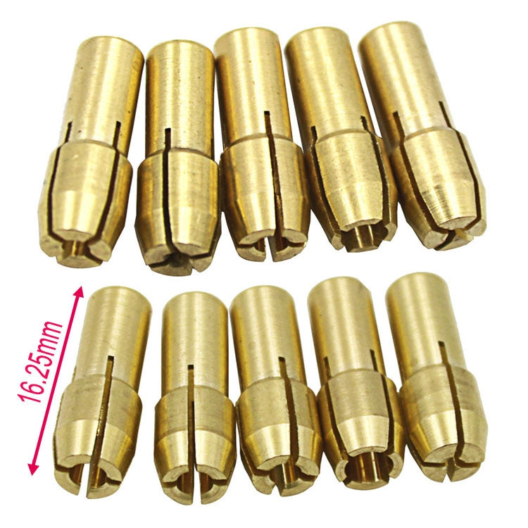 10 PCS Three-claw Copper Clamp Nut for Electric Mill Fittings，Bore diameter: 2.0mm, Bore diameter: 2.0mm