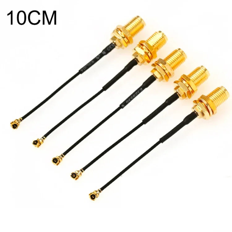 Bộ 5 cái Đầu nối RG178 Ufl / IPX / IPEX sang SMA Female, Cáp bện, Chiều dài: 10cm, 10cm