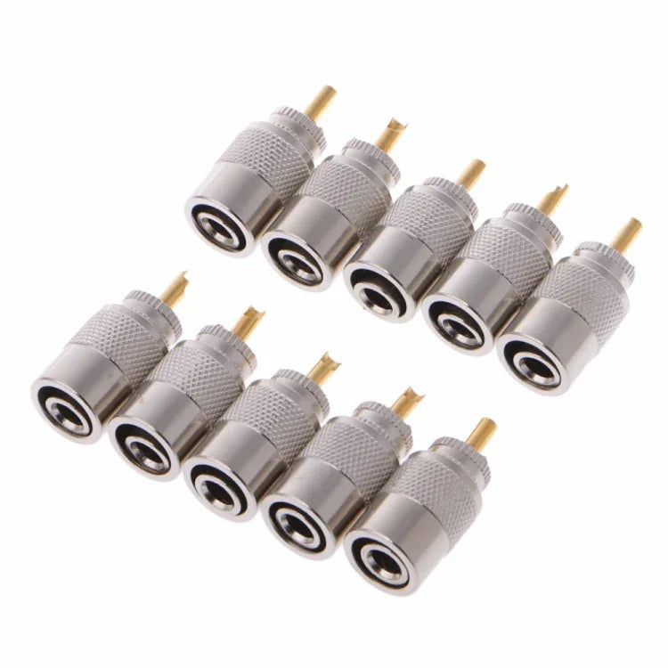 10 cái đầu nối UHF PL-259 đực hàn cho cáp đồng trục RG8X