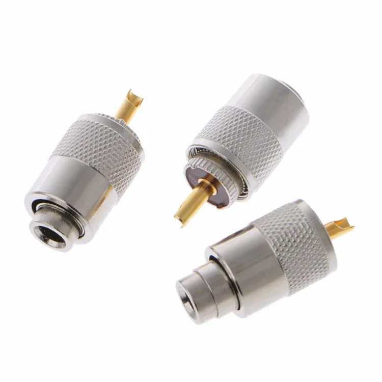 10 cái đầu nối UHF PL-259 đực hàn cho cáp đồng trục RG8X