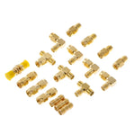 Bộ đầu nối SMA đực cái 18 cái / Bộ bộ chuyển đổi đầu cắm ăng-ten bộ chuyển đổi đồng trục