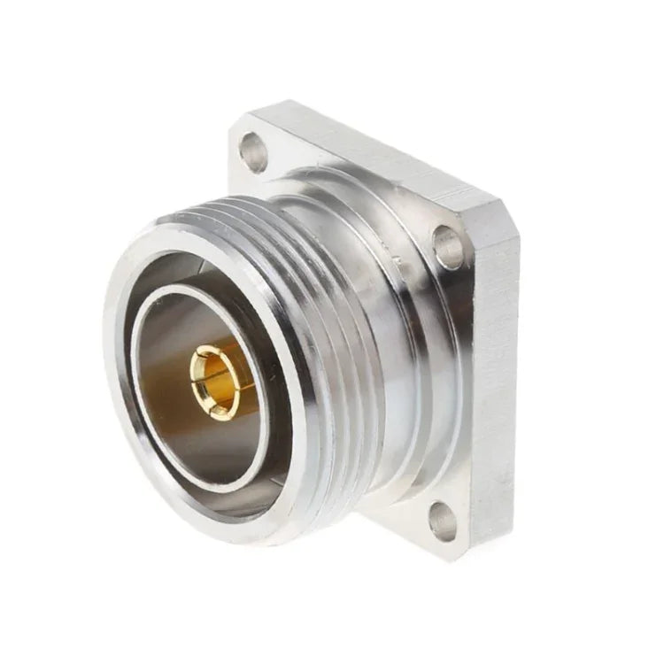Đầu nối trung tâm L29 7/16 Din cái với 4 lỗ mặt bích chén hàn bộ chuyển đổi RF đồng trục