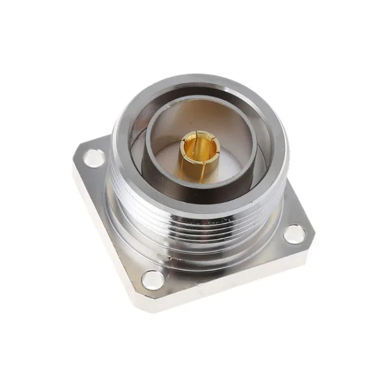 Đầu nối trung tâm L29 7/16 Din cái với 4 lỗ mặt bích chén hàn bộ chuyển đổi RF đồng trục