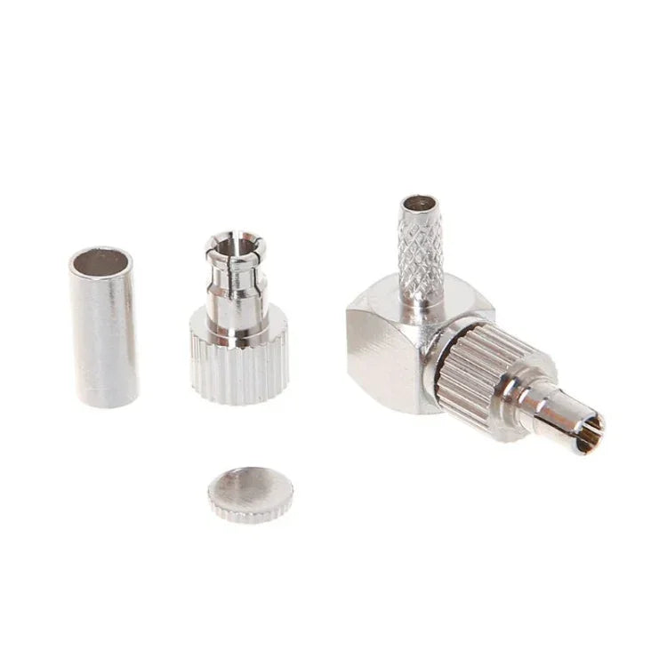 Đầu nối thẻ RF đồng trục góc phải 2 trong 1 TS9 / CRC9 đực cho RG174 / 178 / 316 LMR100