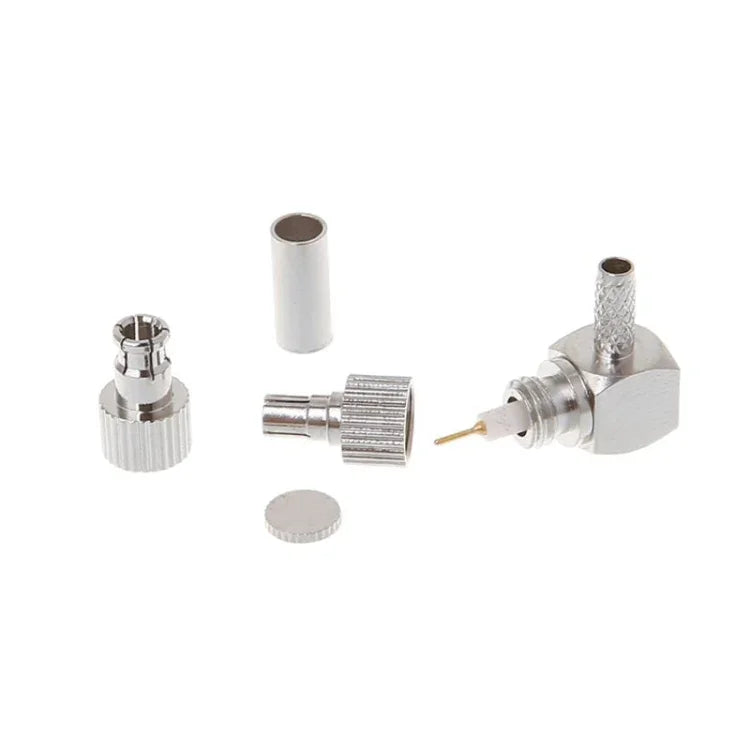Đầu nối thẻ RF đồng trục góc phải 2 trong 1 TS9 / CRC9 đực cho RG174 / 178 / 316 LMR100