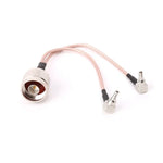 Cáp Kết Nối RG316 Đầu Nối N Nam sang 2xTS9 / 2xCRC9 Nam, Chiều Dài: 15cm, N Nam sang 2xTS9 / 2xCRC9 Nam 15cm