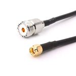 Cáp Kết Nối RG58 UHF Nữ sang SMA Nam, Chiều Dài: 100cm, Chiều Dài: 100cm