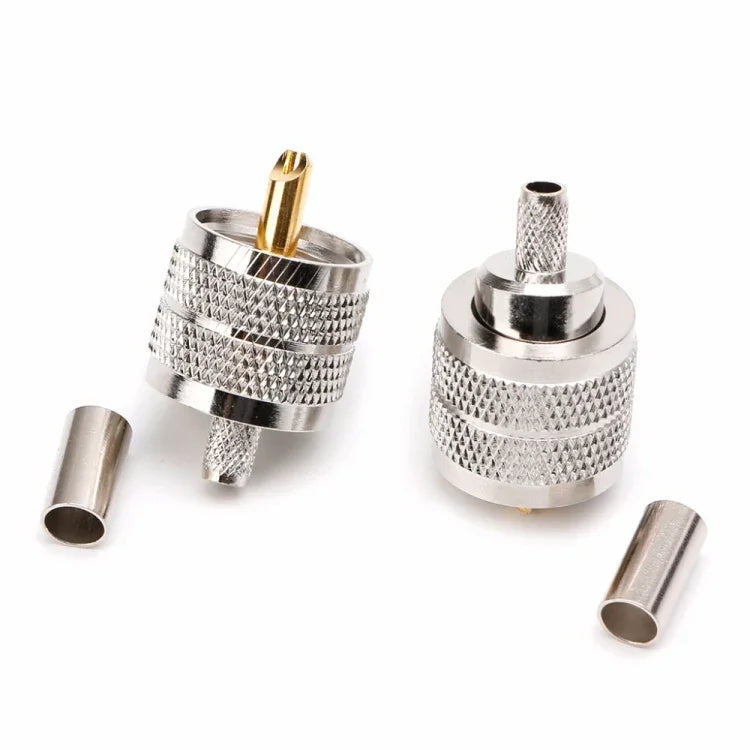10 cái đầu nối đực UHF PL259 bấm cho cáp RG58 RG142 / 3D-FB