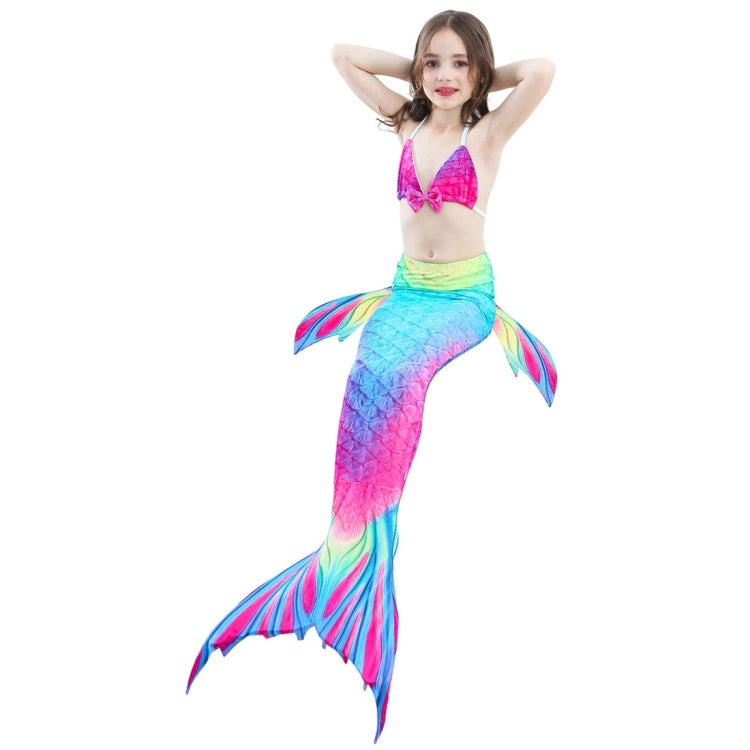 Bộ 3 đuôi nàng tiên cá bơi cosplay bikini trẻ em, size 110 (hồng đậm + xanh dương), size 110