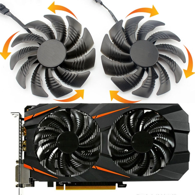 1 đôi quạt làm mát card đồ họa máy tính 88MM 4 chân cho Gigabyte GeForce GTX1060 1070 GTX1050ti GTX960 RX570 RX470