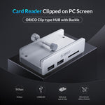 Hub USB3.0 2 cổng loại kẹp ORICO MH2AC-U3 kèm đầu đọc thẻ SD