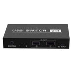 Bộ chuyển đổi USB 2x4 chia sẻ 2 cổng PC cho 4 thiết bị như máy in, bàn phím, chuột, màn hình, bộ chuyển đổi USB 2x4