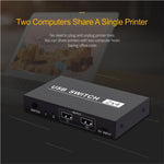Bộ chuyển đổi USB 2x4 chia sẻ 2 cổng PC cho 4 thiết bị như máy in, bàn phím, chuột, màn hình, bộ chuyển đổi USB 2x4