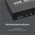Bộ chuyển đổi USB 2x4 chia sẻ 2 cổng PC cho 4 thiết bị như máy in, bàn phím, chuột, màn hình, bộ chuyển đổi USB 2x4