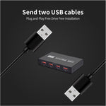 Bộ chuyển đổi USB 2x4 chia sẻ 2 cổng PC cho 4 thiết bị như máy in, bàn phím, chuột, màn hình, bộ chuyển đổi USB 2x4