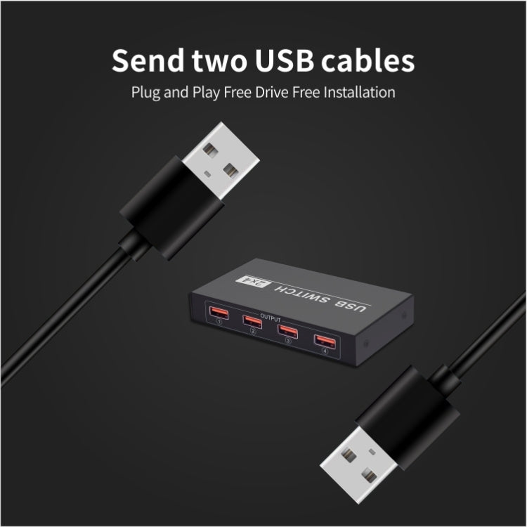 Bộ chuyển đổi USB 2x4 chia sẻ 2 cổng PC cho 4 thiết bị như máy in, bàn phím, chuột, màn hình, bộ chuyển đổi USB 2x4