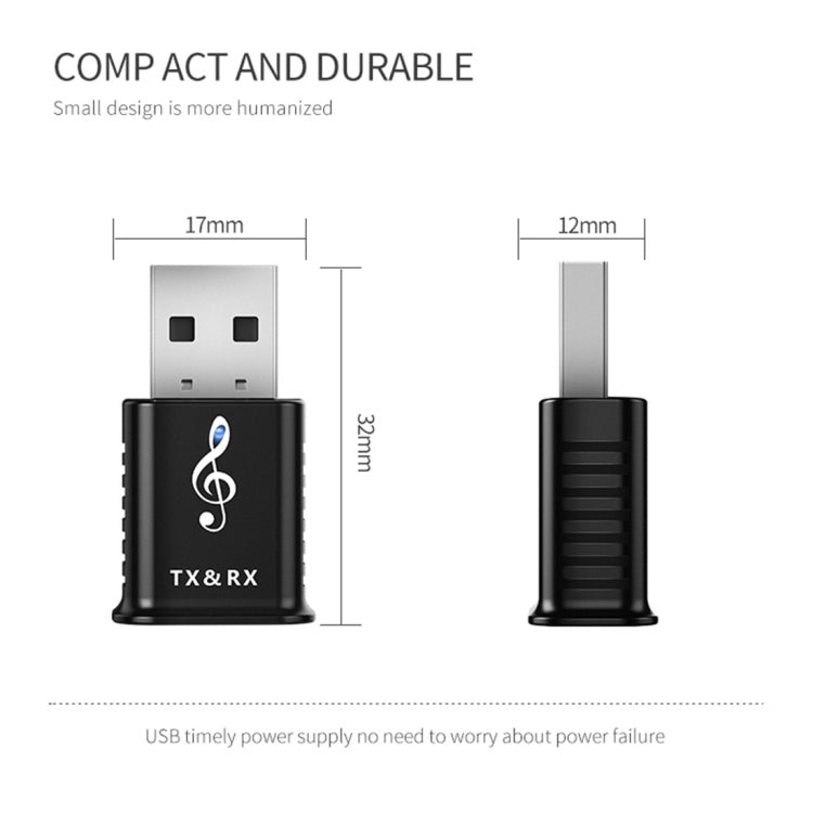 MSD168 bộ phát thu Bluetooth 2 trong 1 mini 3.5mm AUX stereo không dây Bluetooth 5.0 cho xe hơi, TV, PC, MP3