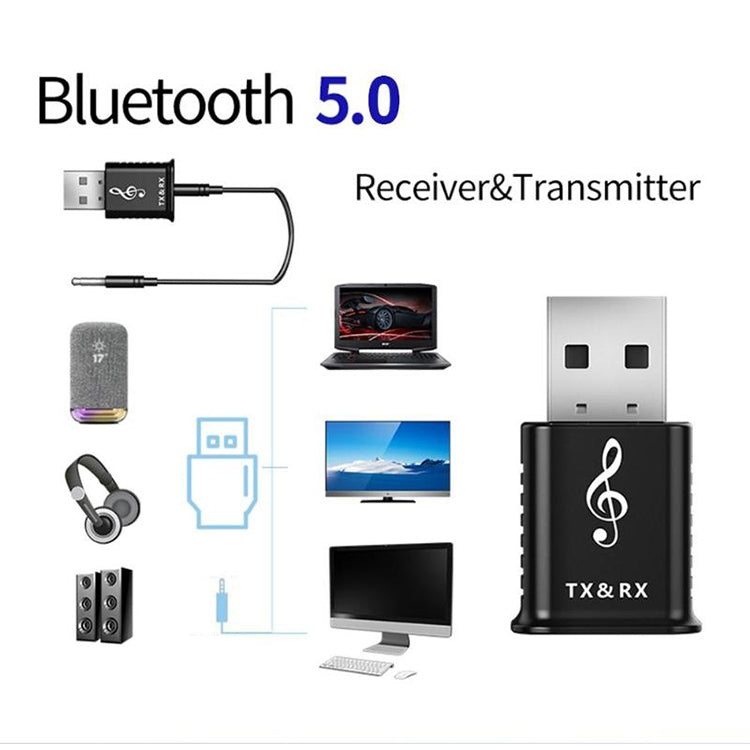 MSD168 bộ phát thu Bluetooth 2 trong 1 mini 3.5mm AUX stereo không dây Bluetooth 5.0 cho xe hơi, TV, PC, MP3