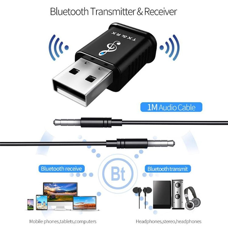 MSD168 bộ phát thu Bluetooth 2 trong 1 mini 3.5mm AUX stereo không dây Bluetooth 5.0 cho xe hơi, TV, PC, MP3