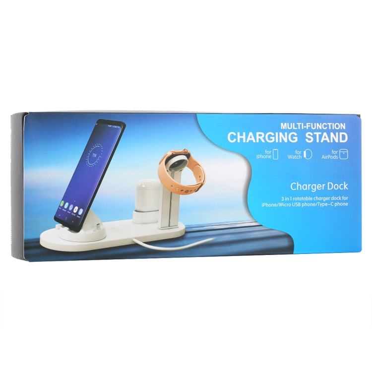 Đế Sạc Không Dây Xoay HQ-UD15 Kèm Giá Đỡ Cho Điện Thoại / iWatch / AirPods (Màu Bạc), Màu Bạc (Có Sạc Không Dây), Không Có Sạc Không Dây Màu Trắng, Không Có Sạc Không Dây Màu Đen, Màu Trắng (Có Sạc Không Dây)