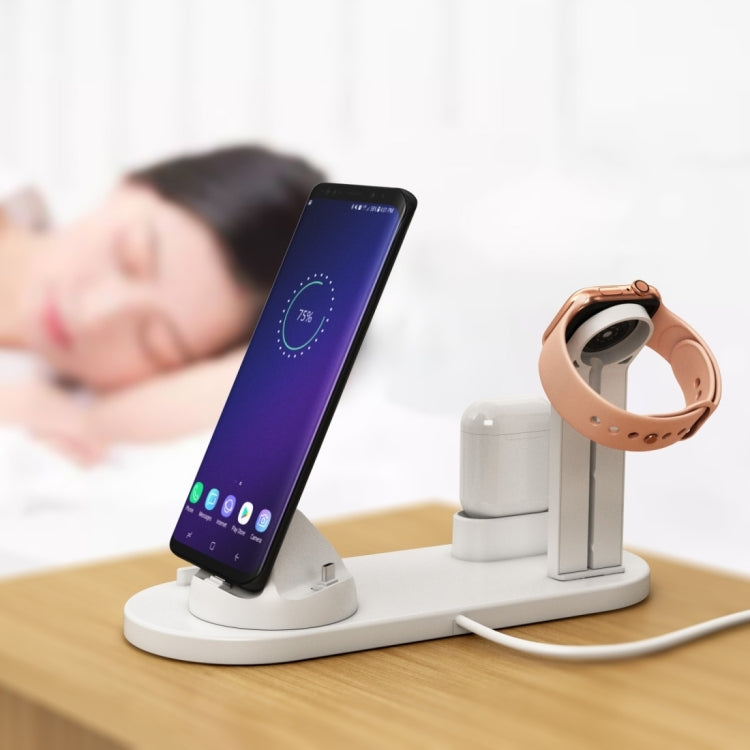 Đế Sạc Không Dây Xoay HQ-UD15 Kèm Giá Đỡ Cho Điện Thoại / iWatch / AirPods (Màu Bạc), Màu Bạc (Có Sạc Không Dây), Không Có Sạc Không Dây Màu Trắng, Không Có Sạc Không Dây Màu Đen, Màu Trắng (Có Sạc Không Dây)