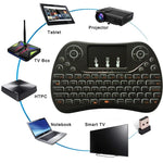 Bàn phím mini không dây I8 Max 2.4GHz có bàn di chuột, sạc lại được, chuột bay thông minh chơi game có đèn nền 7 màu
