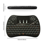 Bàn phím mini không dây I8 Max 2.4GHz có bàn di chuột, sạc lại được, chuột bay thông minh chơi game có đèn nền 7 màu