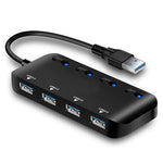 Hub USB 3.0 4 cổng tốc độ siêu nhanh có công tắc, USB 3.0