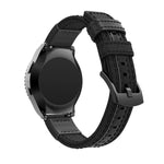 Dây đeo đồng hồ bằng vải canvas và da cho Samsung Gear S2/Galaxy Active 42mm, kích thước dây: 135+96mm