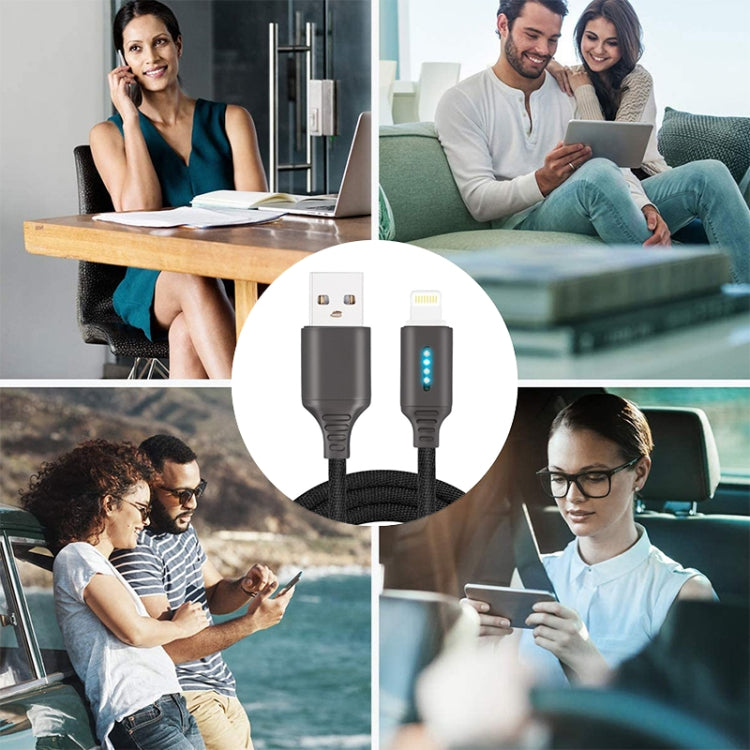 Dây Sạc Tự Động Tắt Thông Minh Cho Hợp Kim Kẽm Dây Dữ Liệu Phát Sáng Cho Đèn Chạy Apple