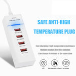 Bộ Sạc Adapter 5V 4.1A 4 Cổng USB kèm Cáp Nguồn, Chiều Dài Cáp: 1.5m, Phích Cắm EU, Phích Cắm EU