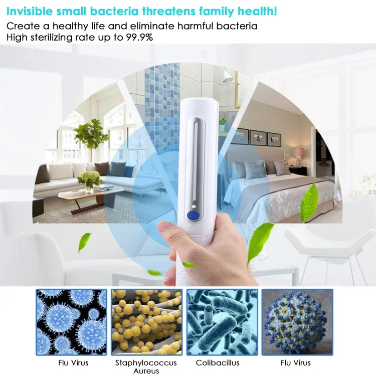 Đèn diệt khuẩn UV cầm tay 3W di động, đèn diệt khuẩn nhanh UV cá nhân cho xe du lịch, que diệt khuẩn nhanh UV