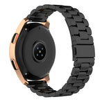 For Huami GTS/Galaxy Watch 42/40/44 Universal Three Beads Stainless Steel Watch Wrist Strap 20mm, Black, Gold, Rose Gold, Colourful, Silver