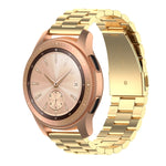 For Huami GTS/Galaxy Watch 42/40/44 Universal Three Beads Stainless Steel Watch Wrist Strap 20mm, Black, Gold, Rose Gold, Colourful, Silver